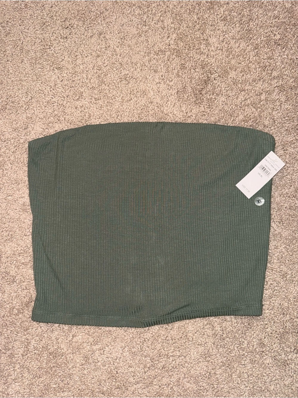 American Eagle Outfitters Olive Green Ribbed Tube Top